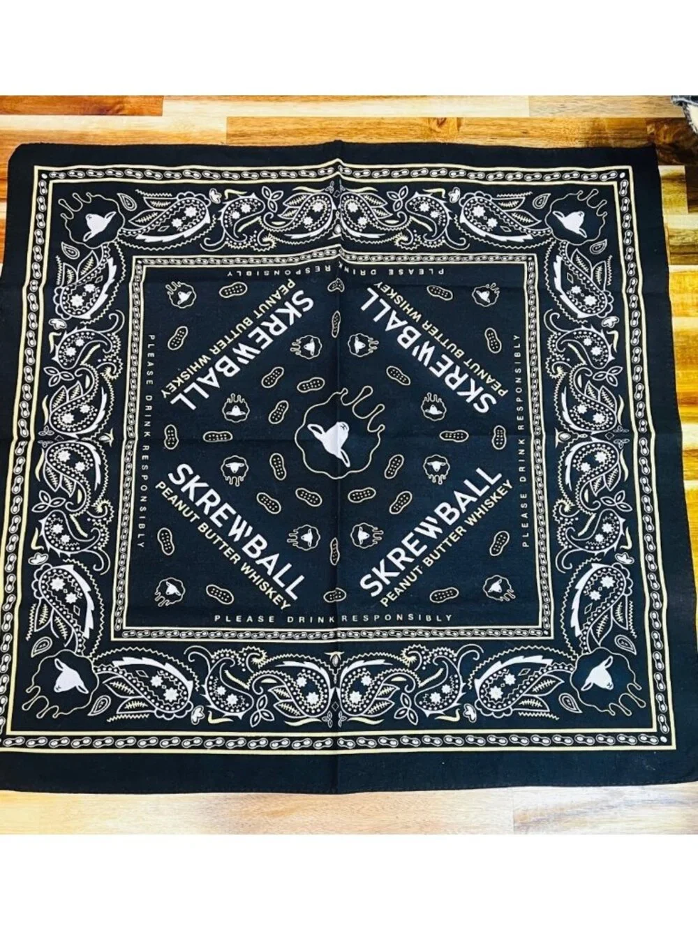 Vintage Seagrams & Skrewball bandanas, collectible, retro, cowboy, indie
